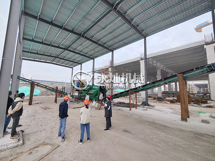 浙江寧波建筑垃圾分揀設(shè)備生產(chǎn)現(xiàn)場